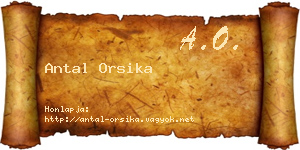 Antal Orsika névjegykártya